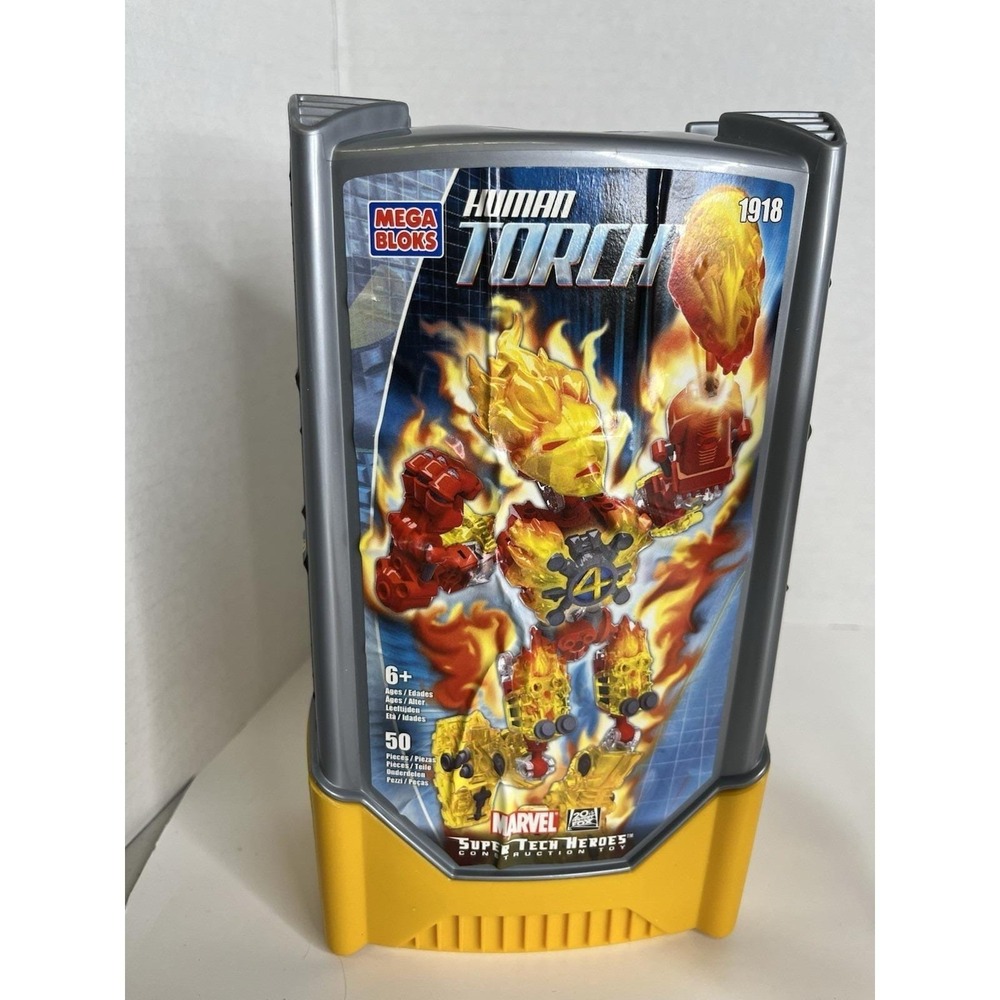 2005 Mega Bloks Super Tech Heroes HUMAN‎ TORCH #1918 PRE-OWNED - Picture 4 of 5